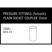 Marley Solvent Plain Socket Coupler 15mm - 810.15
